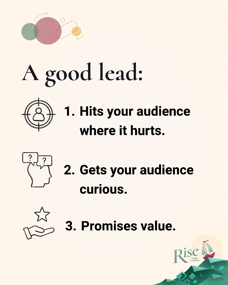 a good lead – with content