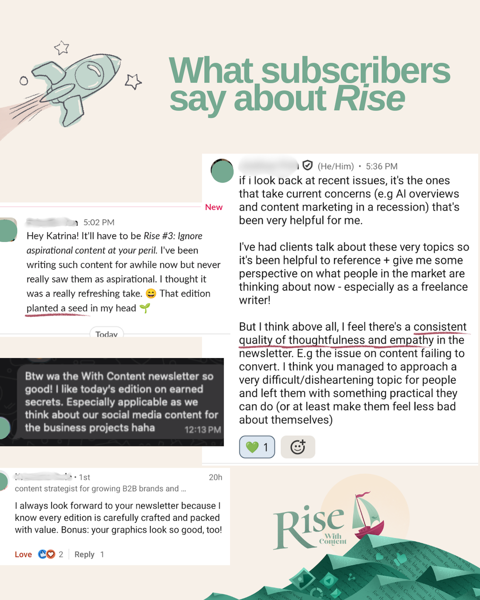 Subscriber feedback on Rise